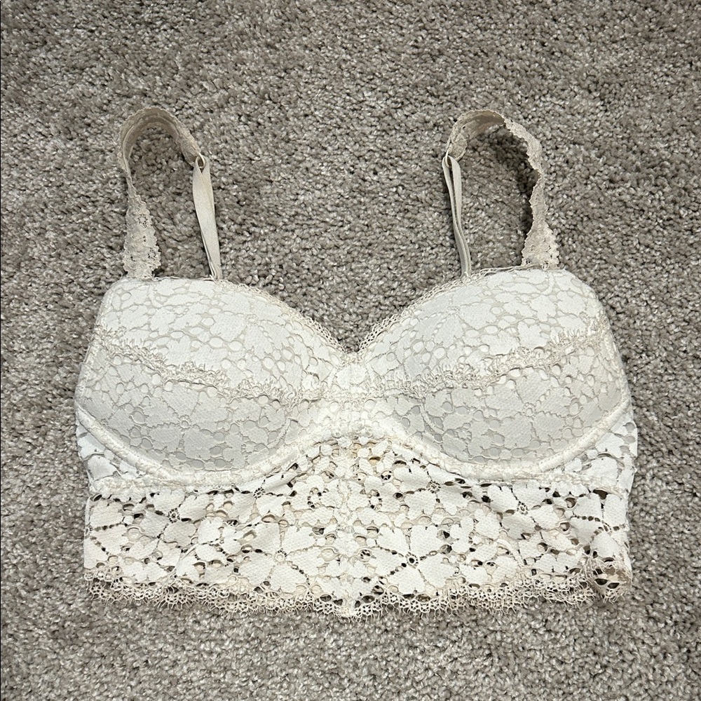 PINK Victoria's Secret Lace Bralette in Cream